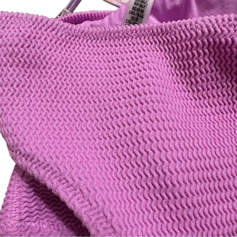 Victoria's Secret The Wave Bikini Set Purple Tie Dye Halter Top Crinkle Bottom M